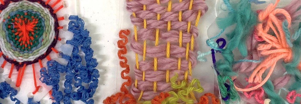 A crocheted piece of artwork