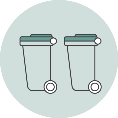 2 kerbside waste bins