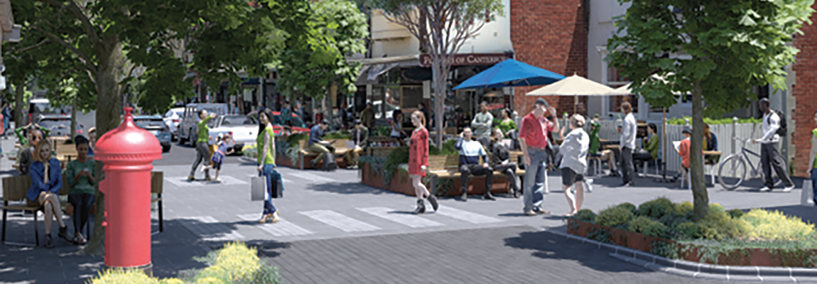Artist impression of Maling Rd showing a vibrant streetscape