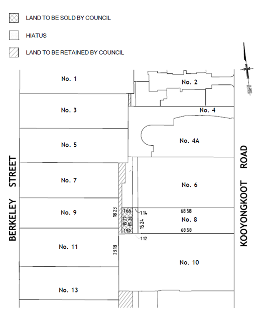 2D drawing showing individual lots on land