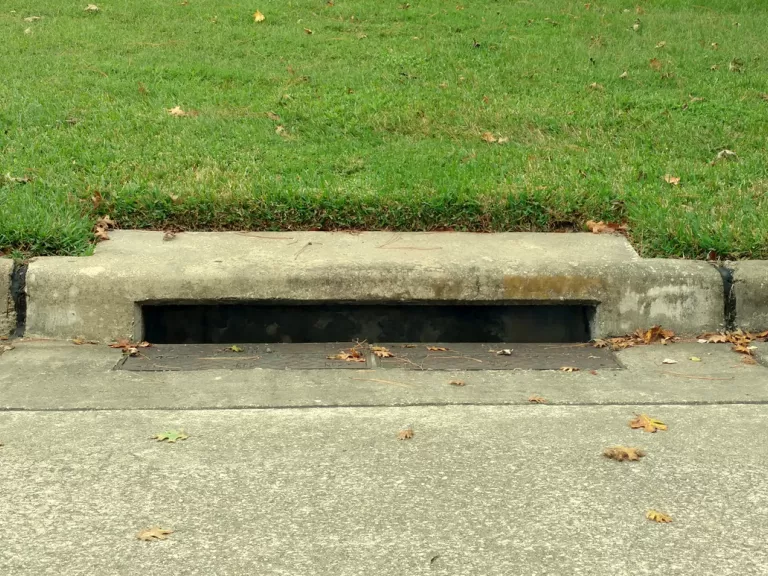 A stormwater drain on the street