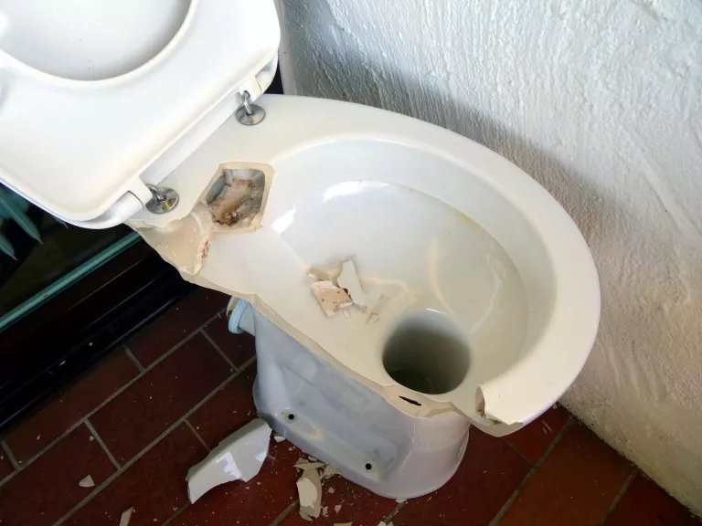 A broken toilet