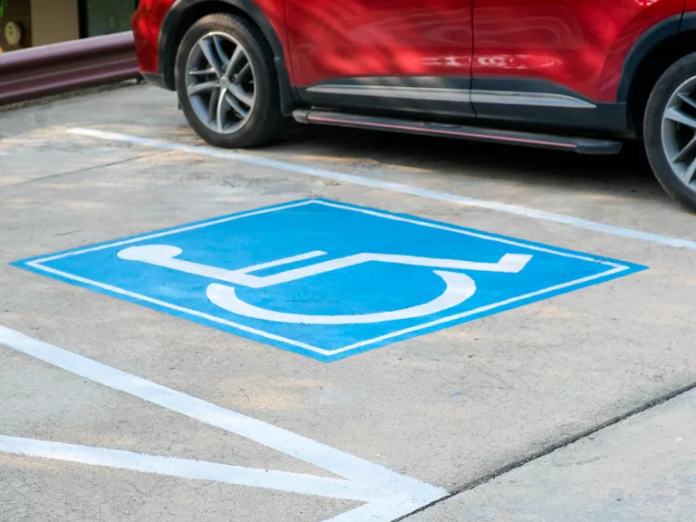 An accessible car parking space