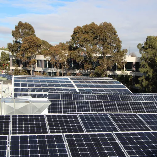 Solar array on roof