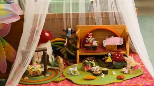 A toy fairy house at Bellevue Kinder