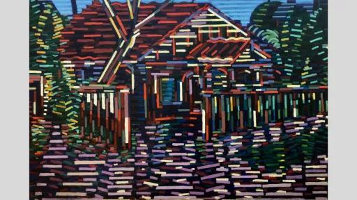 Cubist painting of a house