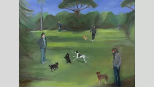 Amanda Lazar, ‘Lockdown companions’, 2020, oil on canvas, 77 x 102cm, image courtesy of the artist. Sale price: $700.