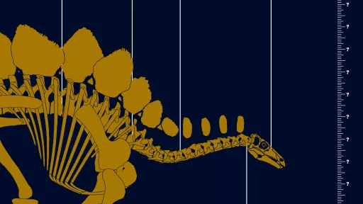 Segment of 'the future of dinosaurs' book cover showing a stegasaurus