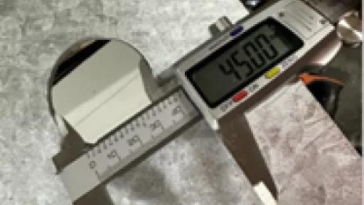 a measurement of the diameter of the orifice plate