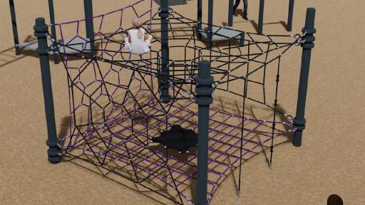 Computer-generated image of a playground ropes unit