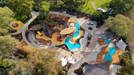 Bird's eye view of a playground